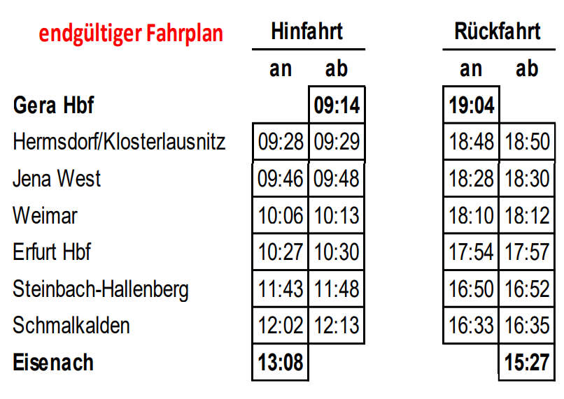 Bus Fahrplan Gera
